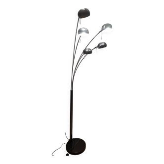 5-lamp chrome floor lamp with marble base