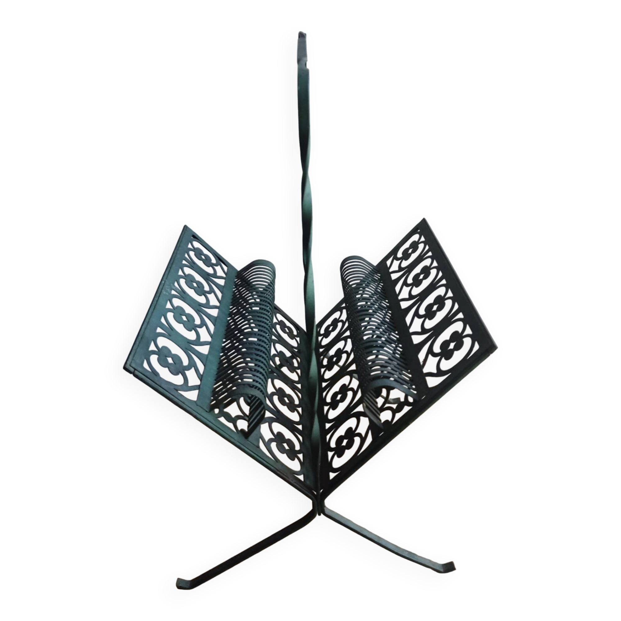 Florentine style metal magazine rack