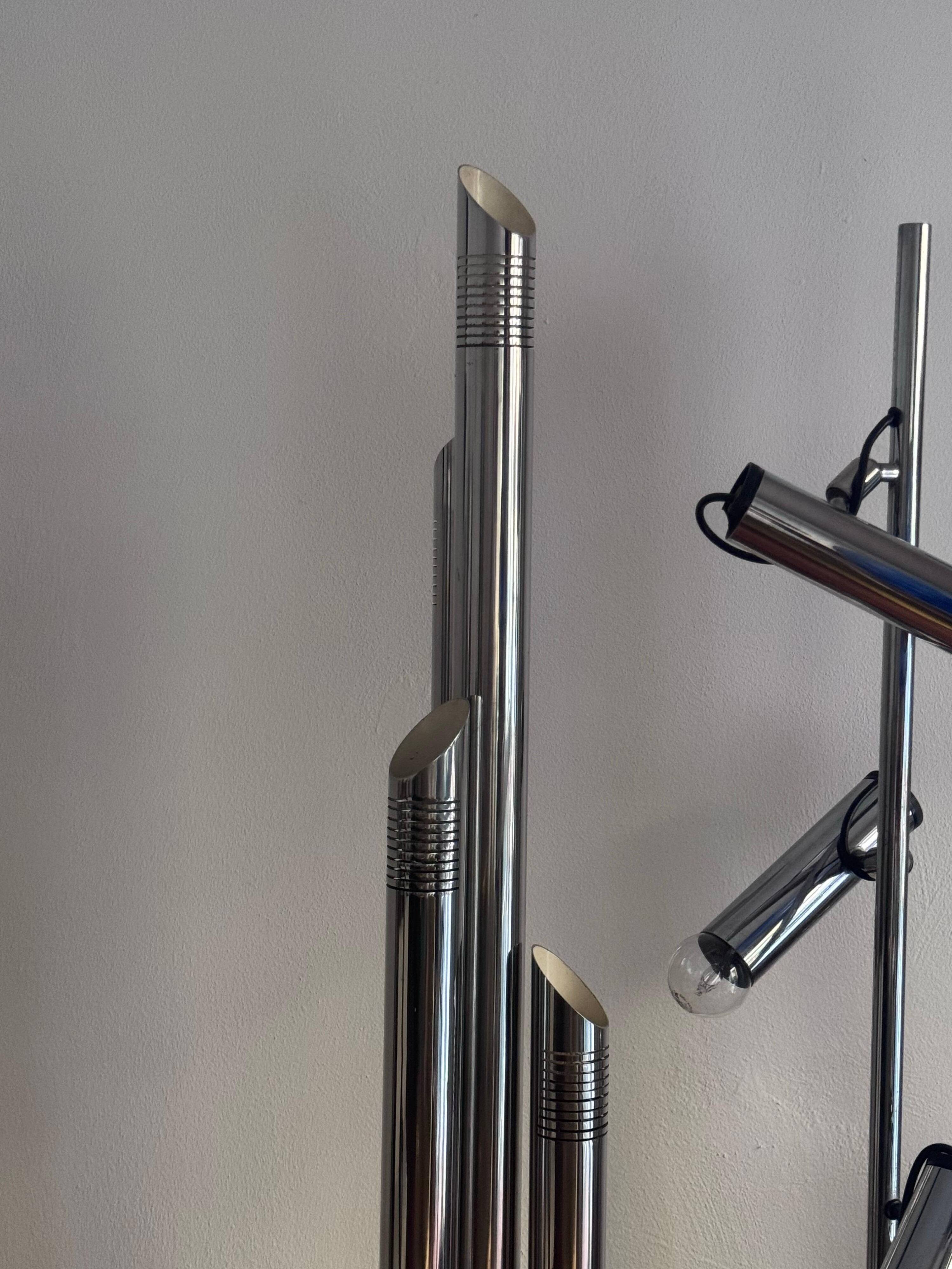 Stainless Steel Floor Lamp by Fontana for Reggiani, Italian Collectible Design