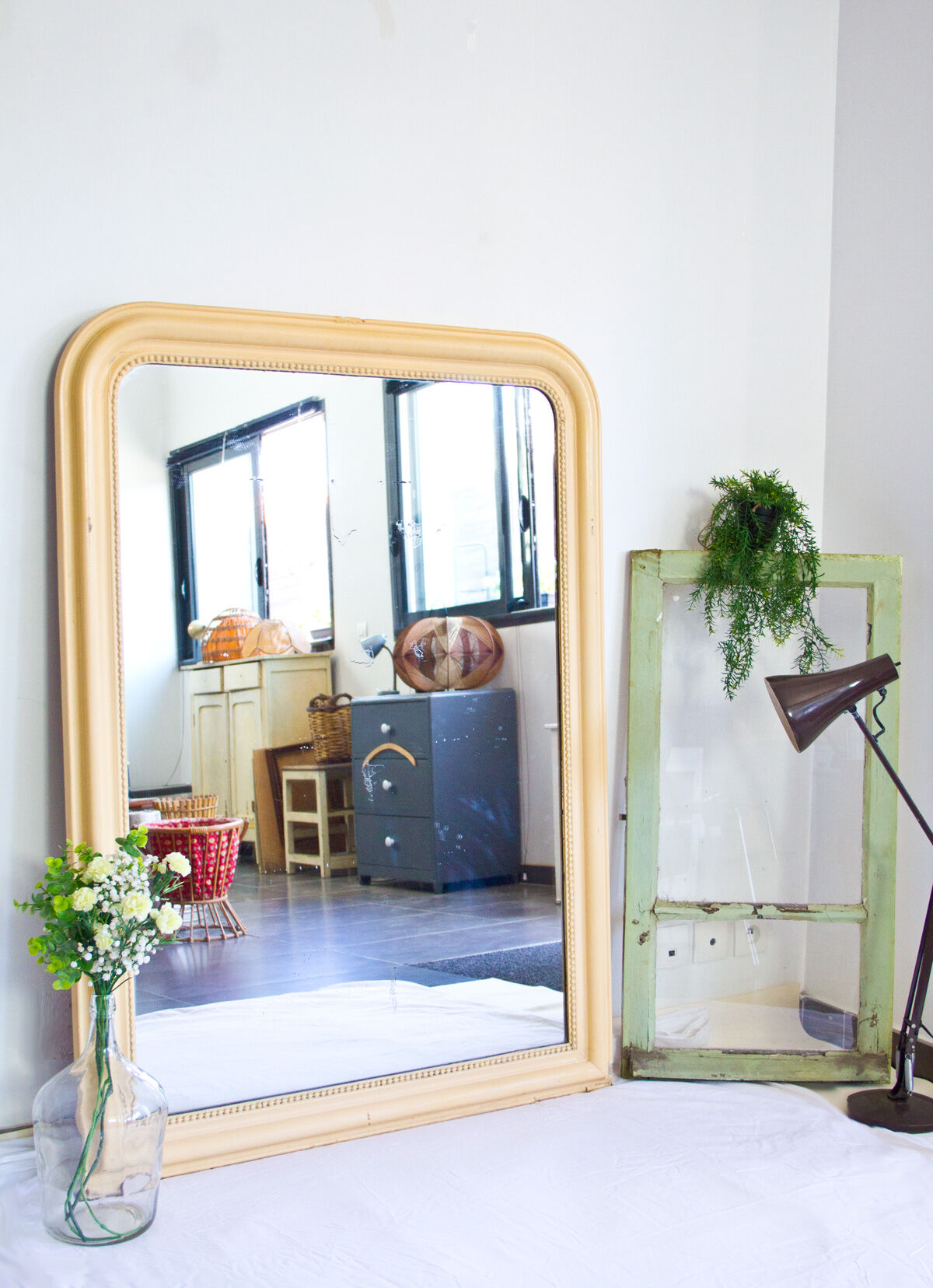 Beige trumeau mirror 100x137cm