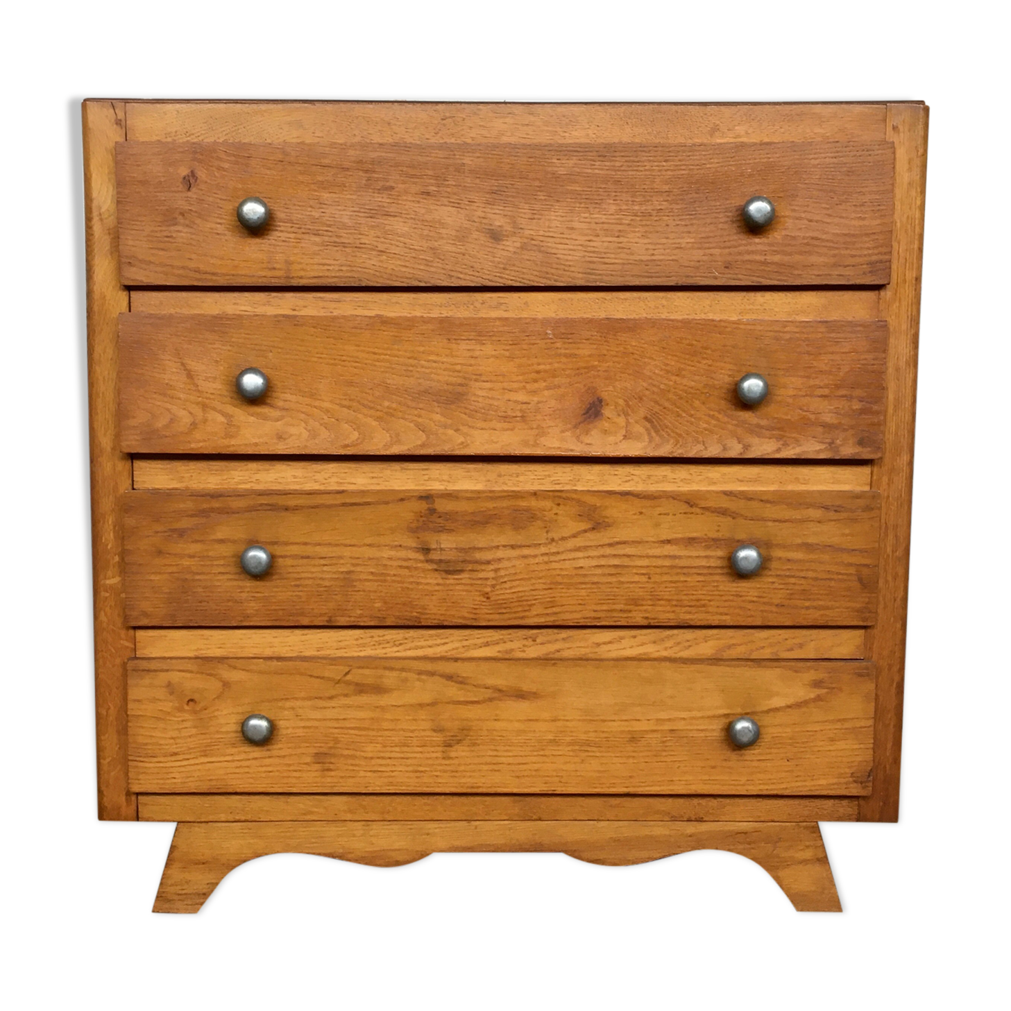 Chest of drawers vintage oak feet compass retro 1950 4 drawers