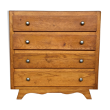 Chest of drawers vintage oak feet compass retro 1950 4 drawers
