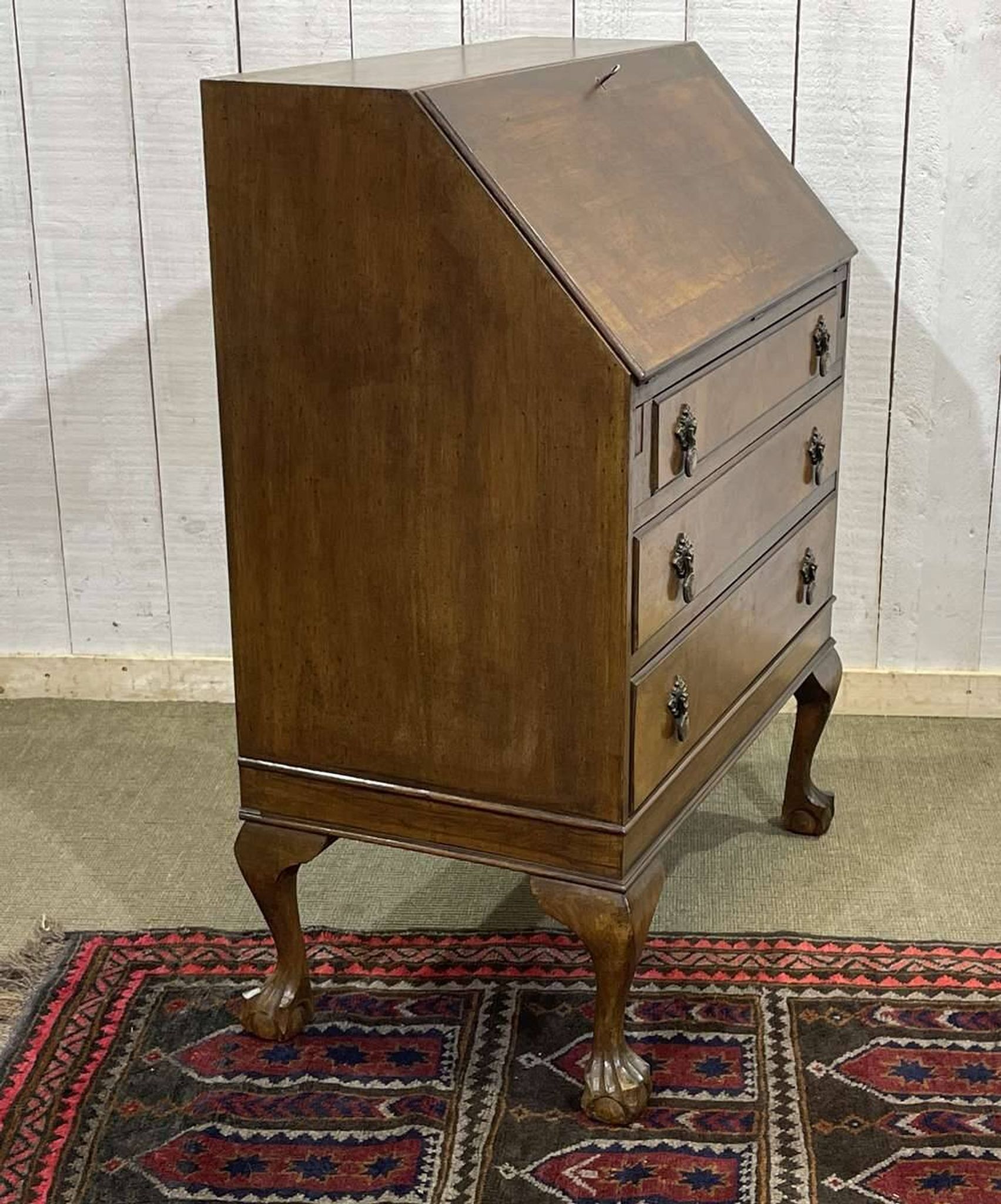 1930s English walnut secretary