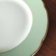 6 flat plates Villeroy & Boch Mettlach celadon green and vintage gold 1960s