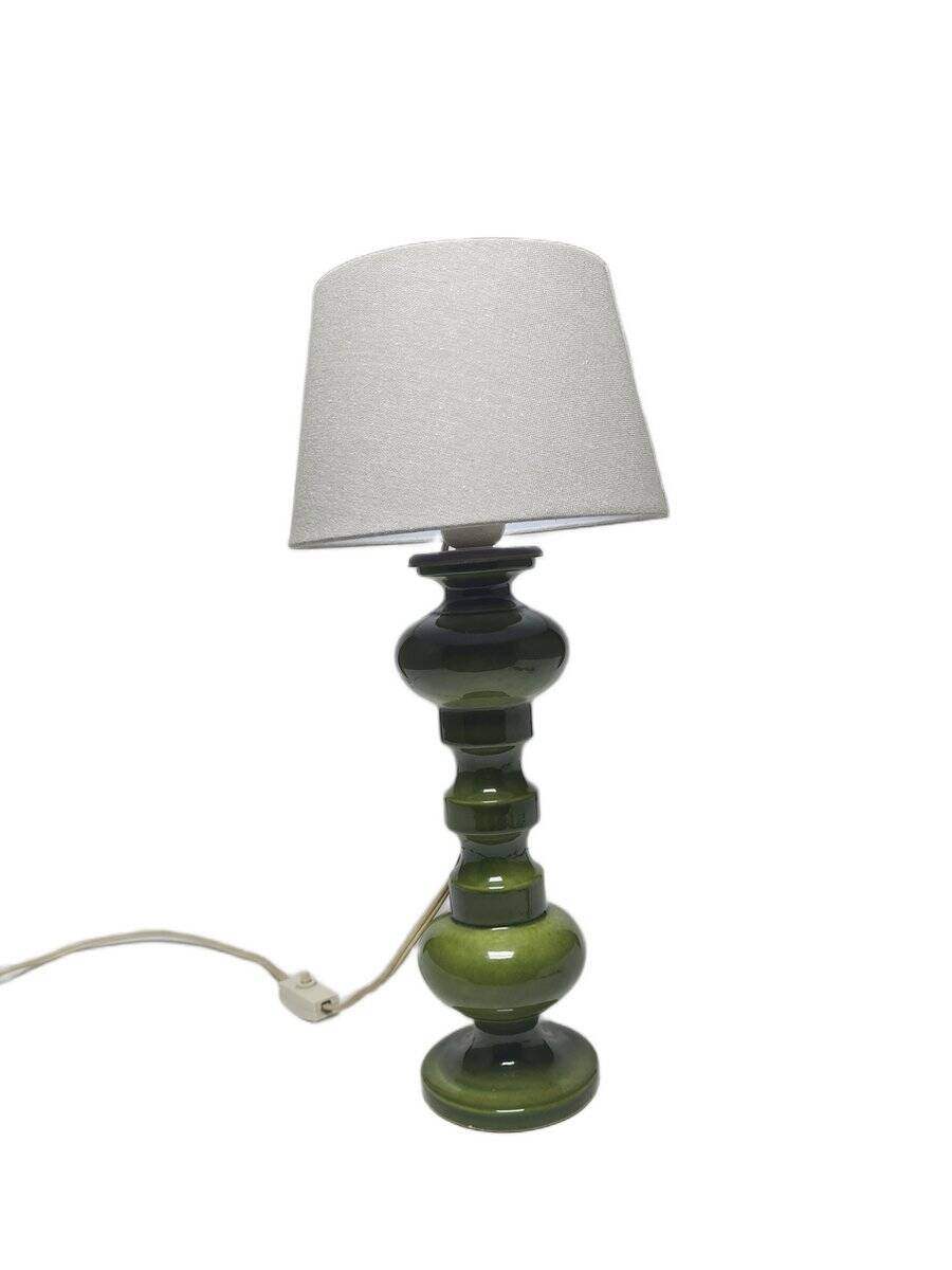 Polish postmodern bedside lamp in glass and pottery, 1980s