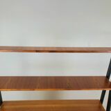 Vintage 1960s Scandinavian teak bookcase with compass legs