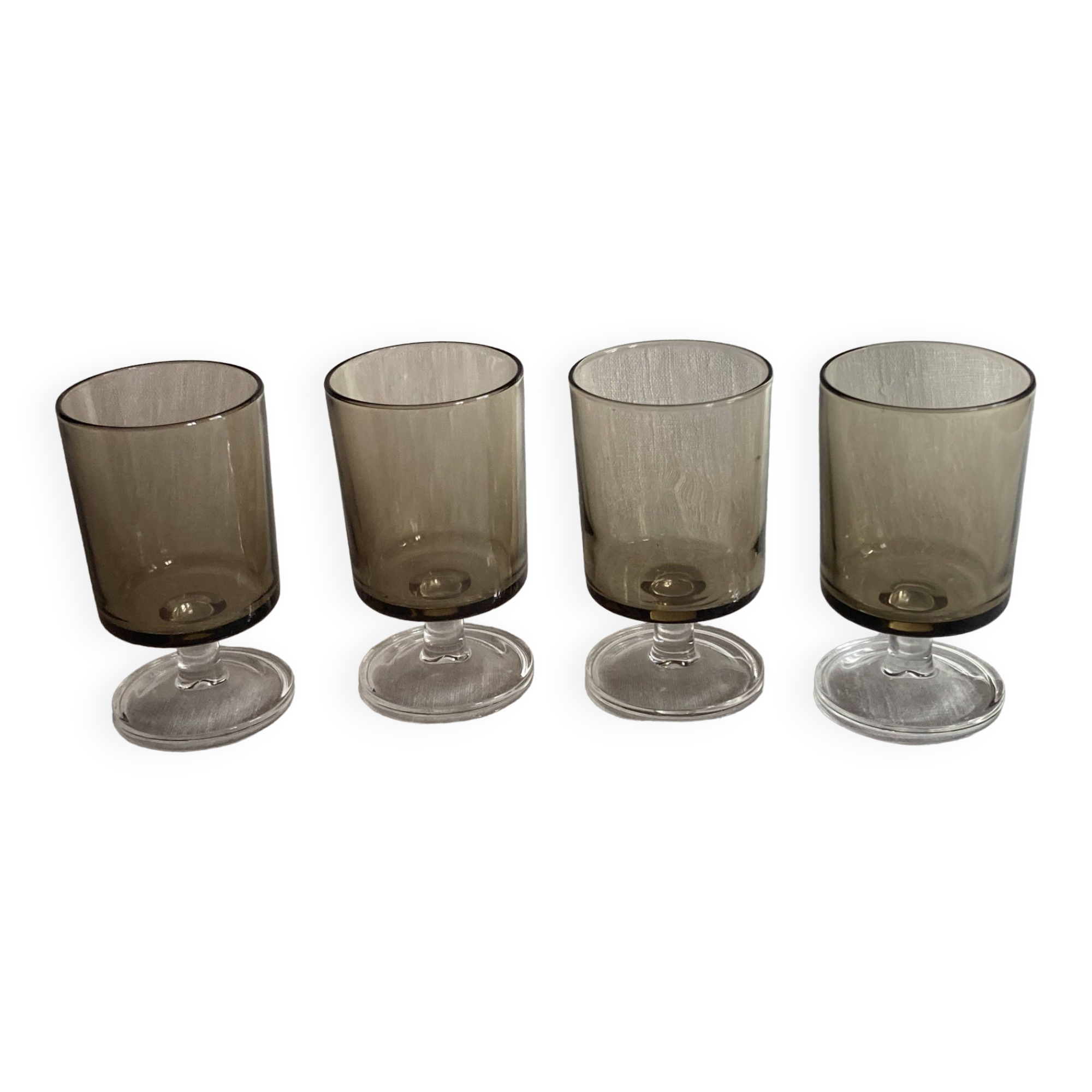4 Luminarc stemmed glasses, Sweden model, 1970s