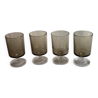 4 Luminarc stemmed glasses, Sweden model, 1970s