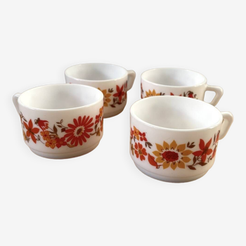 Arcopal Vintage coffee cups Flora pattern