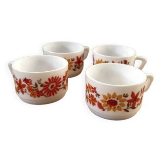 Arcopal Vintage coffee cups Flora pattern