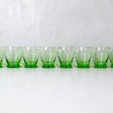 ancien service 10 verres à eau et carafe en verre soufflé