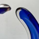 Vintage vase and bowl in art glass from Bayel, France, 1970s, set of 2.