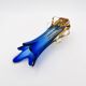 Murano Sommerso Vase Sculpture Chambord Model Blue Amber 26cm