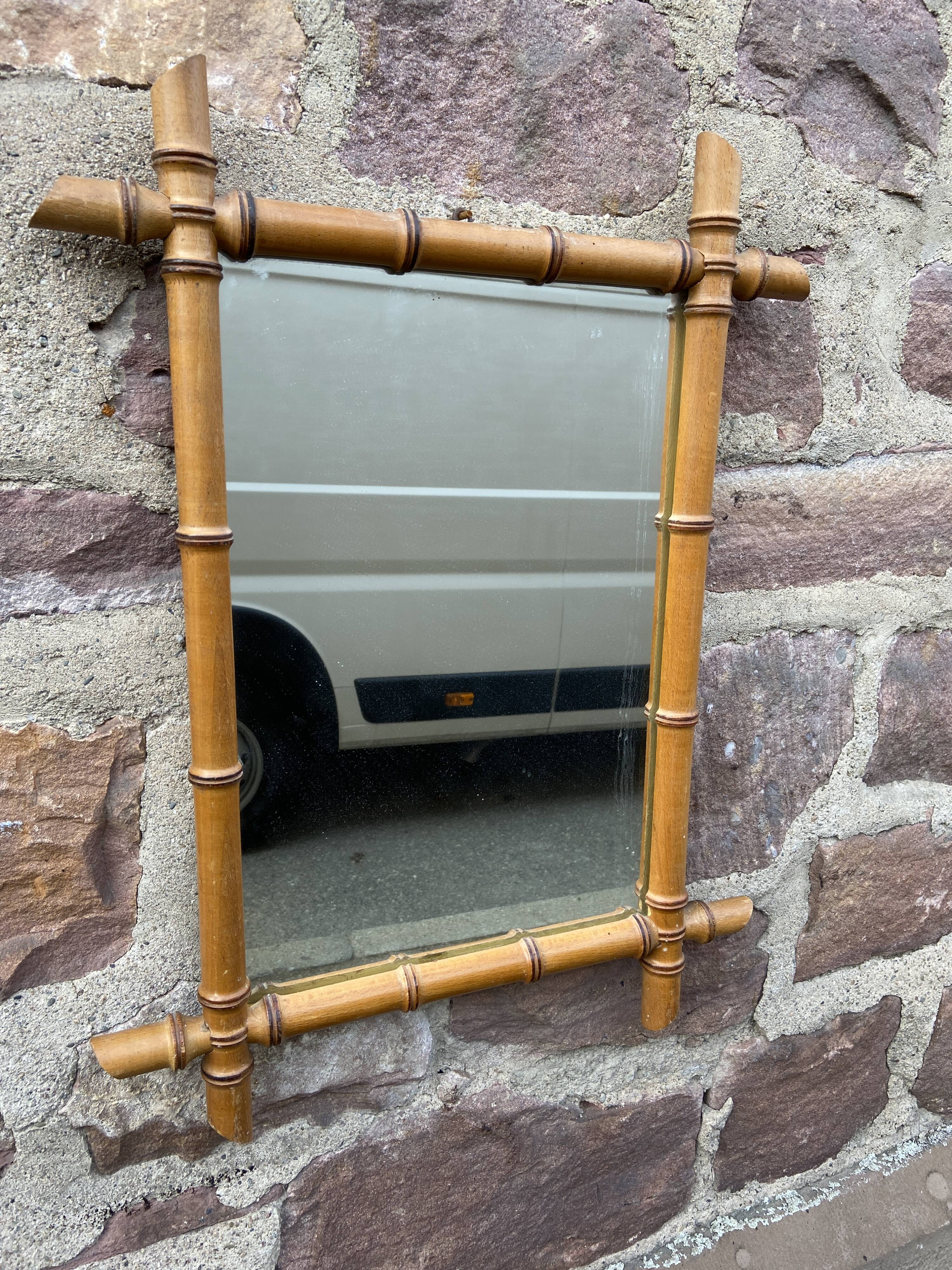 vintage bamboo mirror