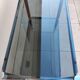 Vintage dessert table in wood, smoked glass, chrome metal, and wood.