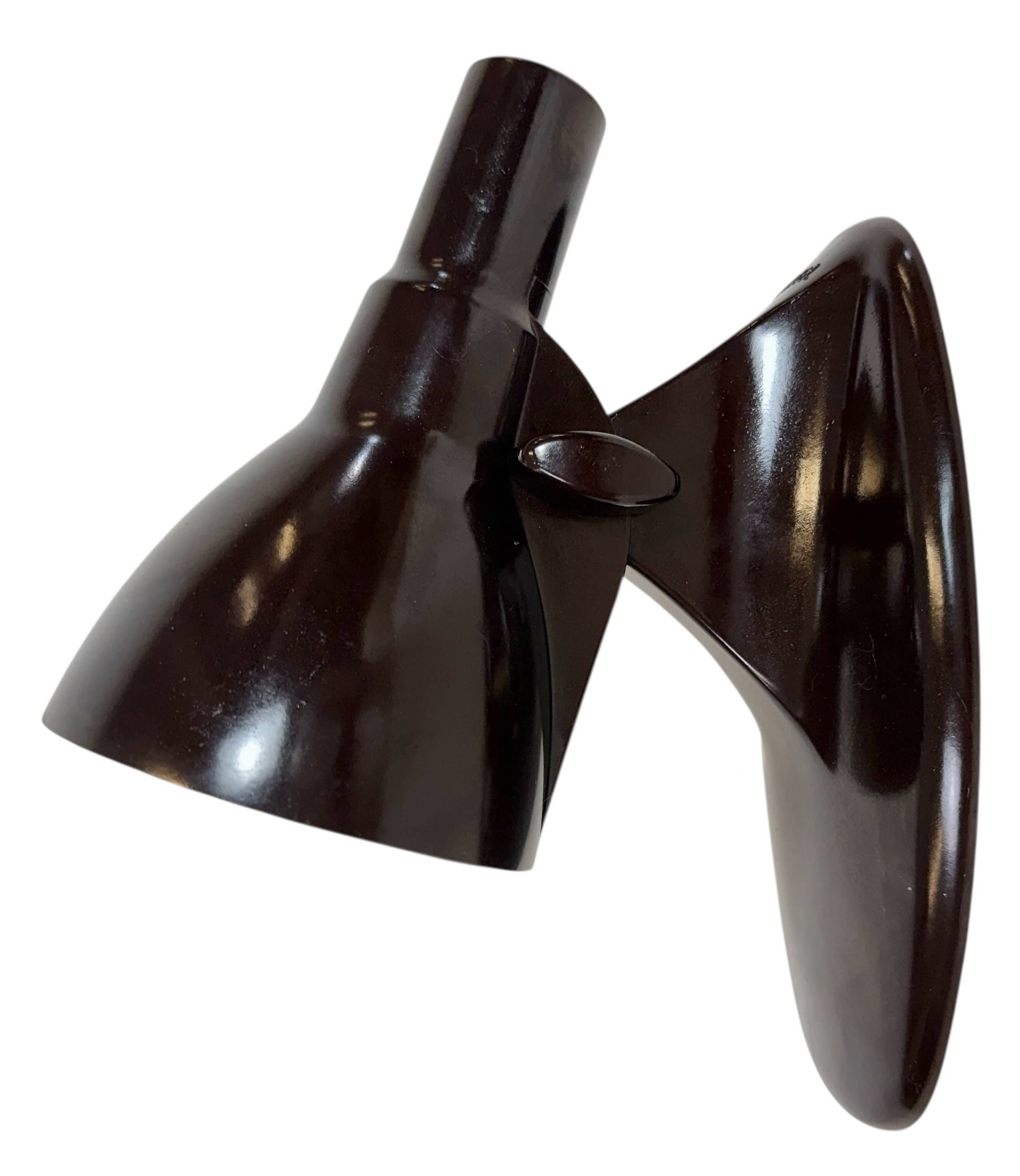 Vintage Midcentury Brown Bakelite Wall Light, 1950s