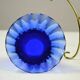 Brass and Cobalt Blue Glass Candle Holder, Sweden, 1960s