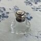 Perfume bottle, salt, silver, engraved glass, 1908, English silver hallmarks