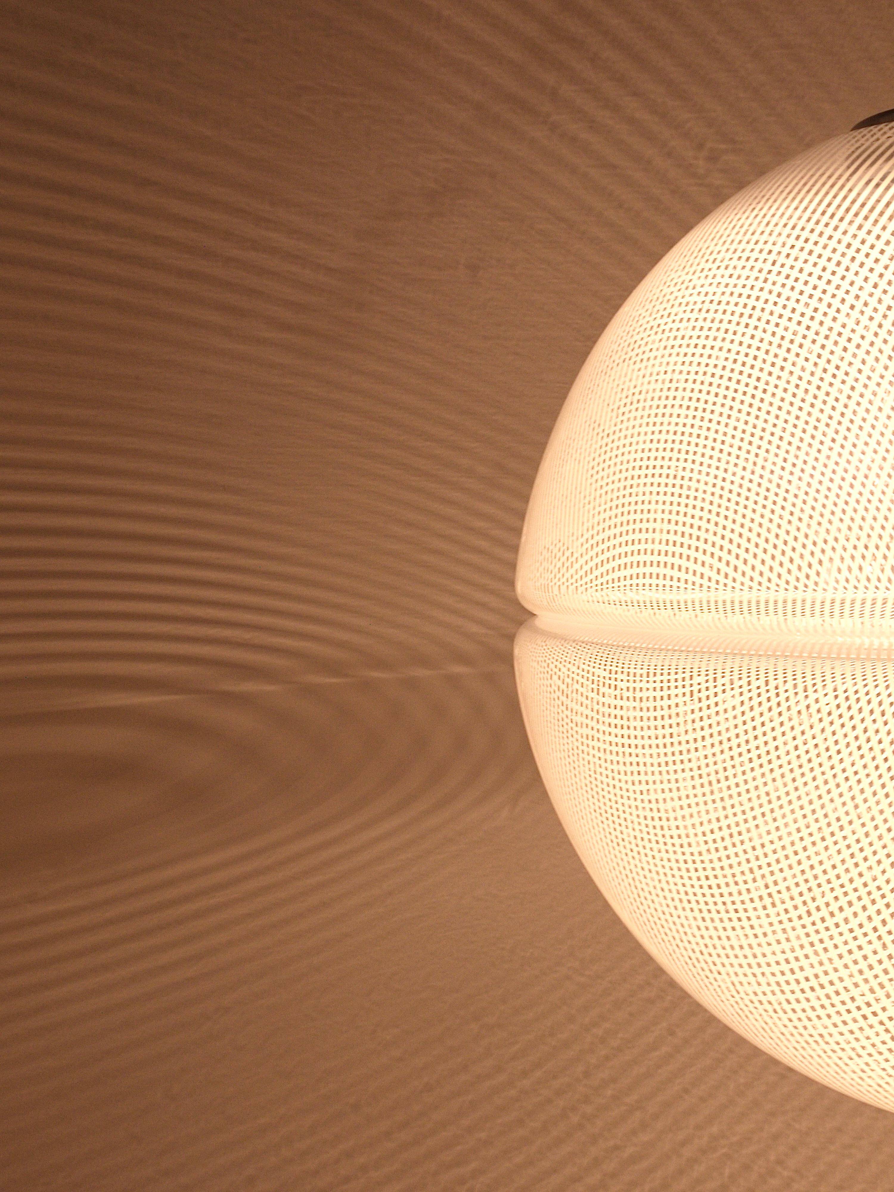 Harvey Guzzini Suspension Boule Op-Art Striped Postmodern by Meblo, 1970s