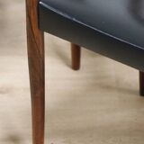 Série de 4 chaises scandinave Danemark en palissandre et skaï, 1960