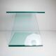 Z-shaped tempered glass side table