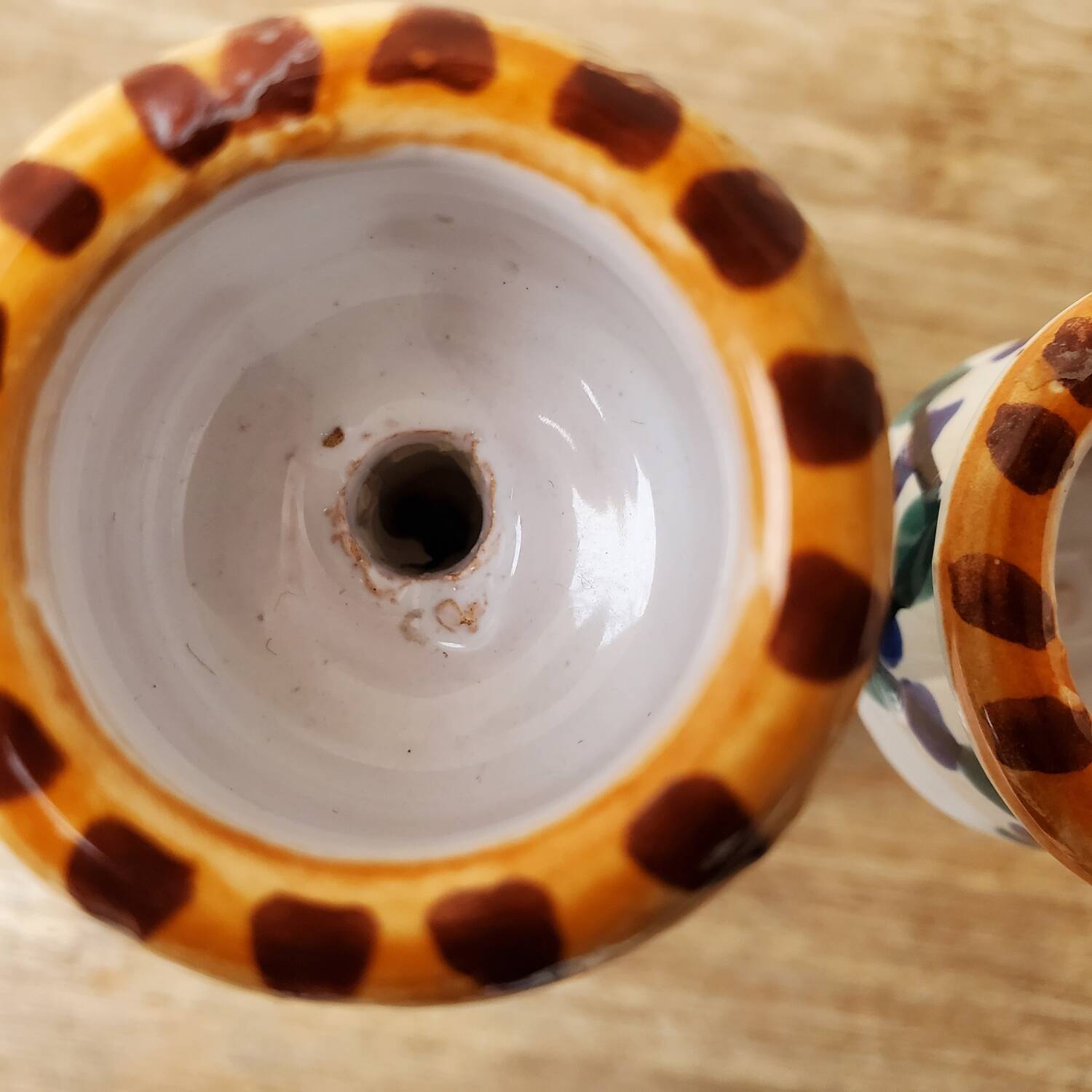 Glazed ceramic candle holder
