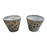 Pair of cement basins and tiles from the 50s