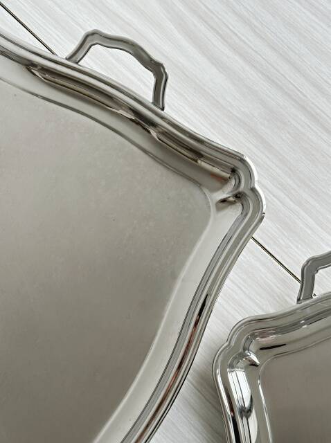 Stainless steel serving trays