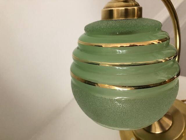 Old art deco brass lamp