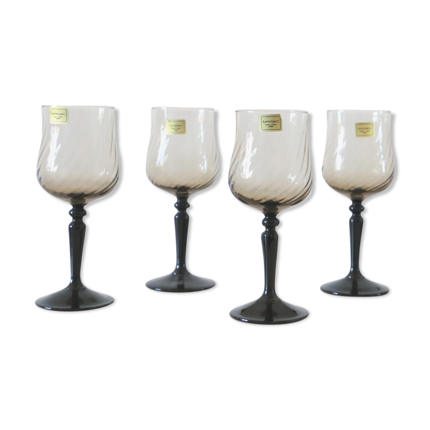 Set of 4 luminac smoked grey, French