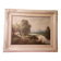 Old painting Oil on canvas Animated lake landscape signed Henry