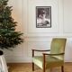 Fauteuil vintage en velours vert