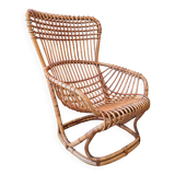 Rattan armchair by Tito Agnoli