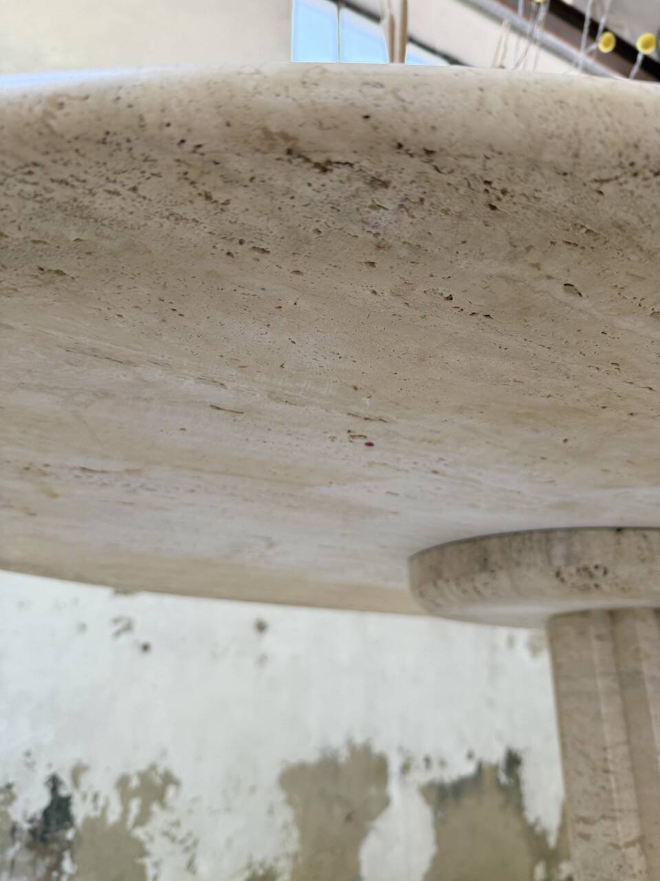 Travertine dining table 1970 Italy Tobia Scarpa