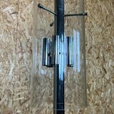 60s 70s Chandelier Huge Chandelier Pendant Lamp Limburg Glass & Chrome Design