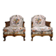 Pair of 1920s caned Chippendale armchairs