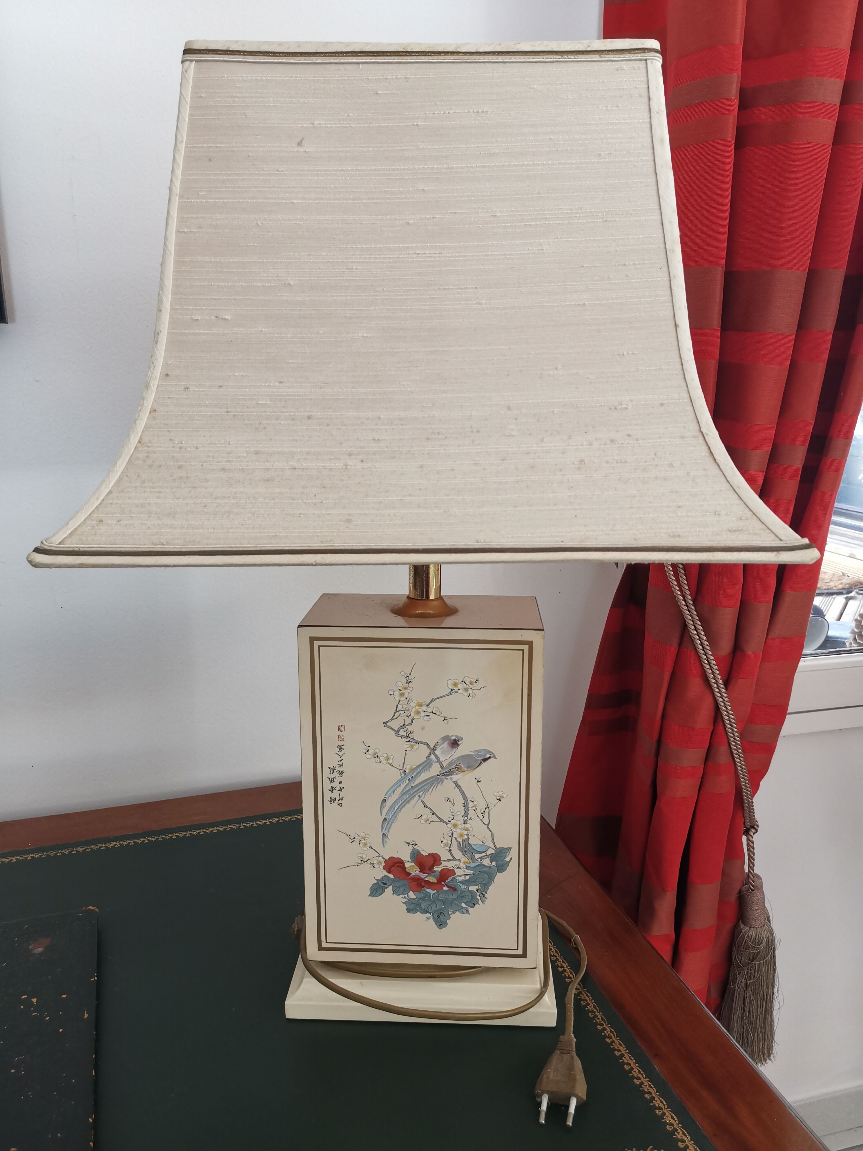 Asian-inspired white lamp