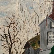Tableau paysage représentant des maisons Coupet 1971