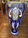 Art Nouveau amphora vase in glazed earthenware (barbotine style)