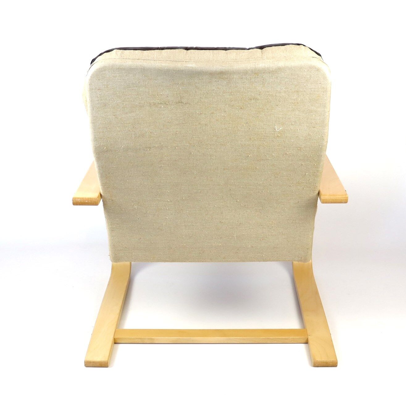 Scandinavian upholstered leather armchair