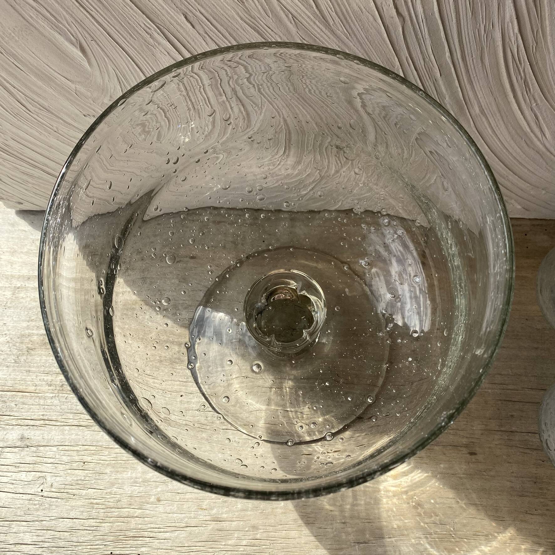 Set punch ou cocktail en verre soufflé bullé , esprit Biot