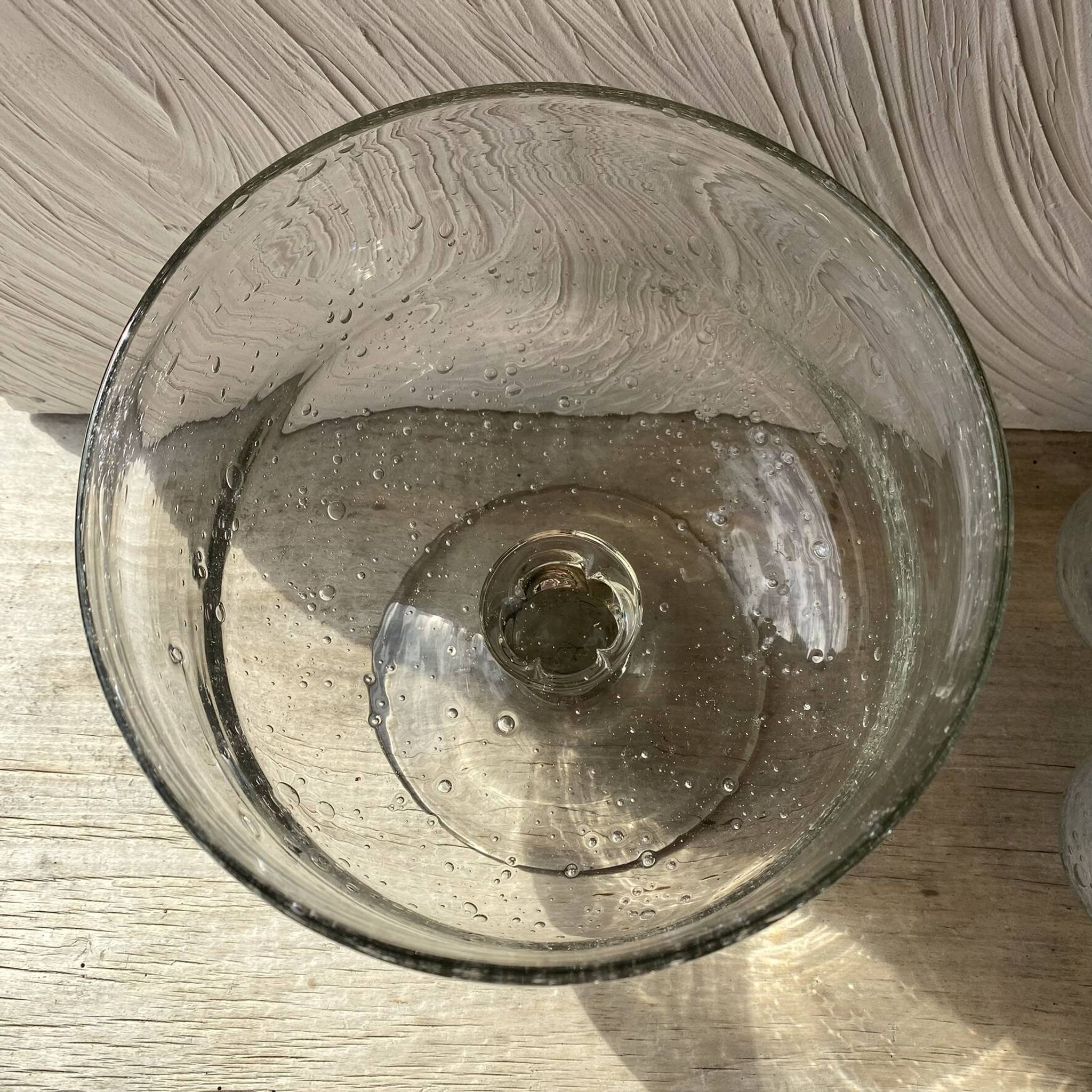 Set punch ou cocktail en verre soufflé bullé , esprit Biot
