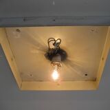 Vintage ceiling lamp with plastic sheets in chomed profiles 46x46 cm