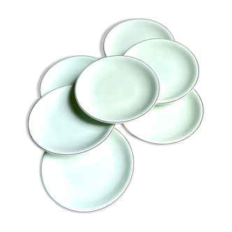 Set of 7 Salins flat plates in porcelain