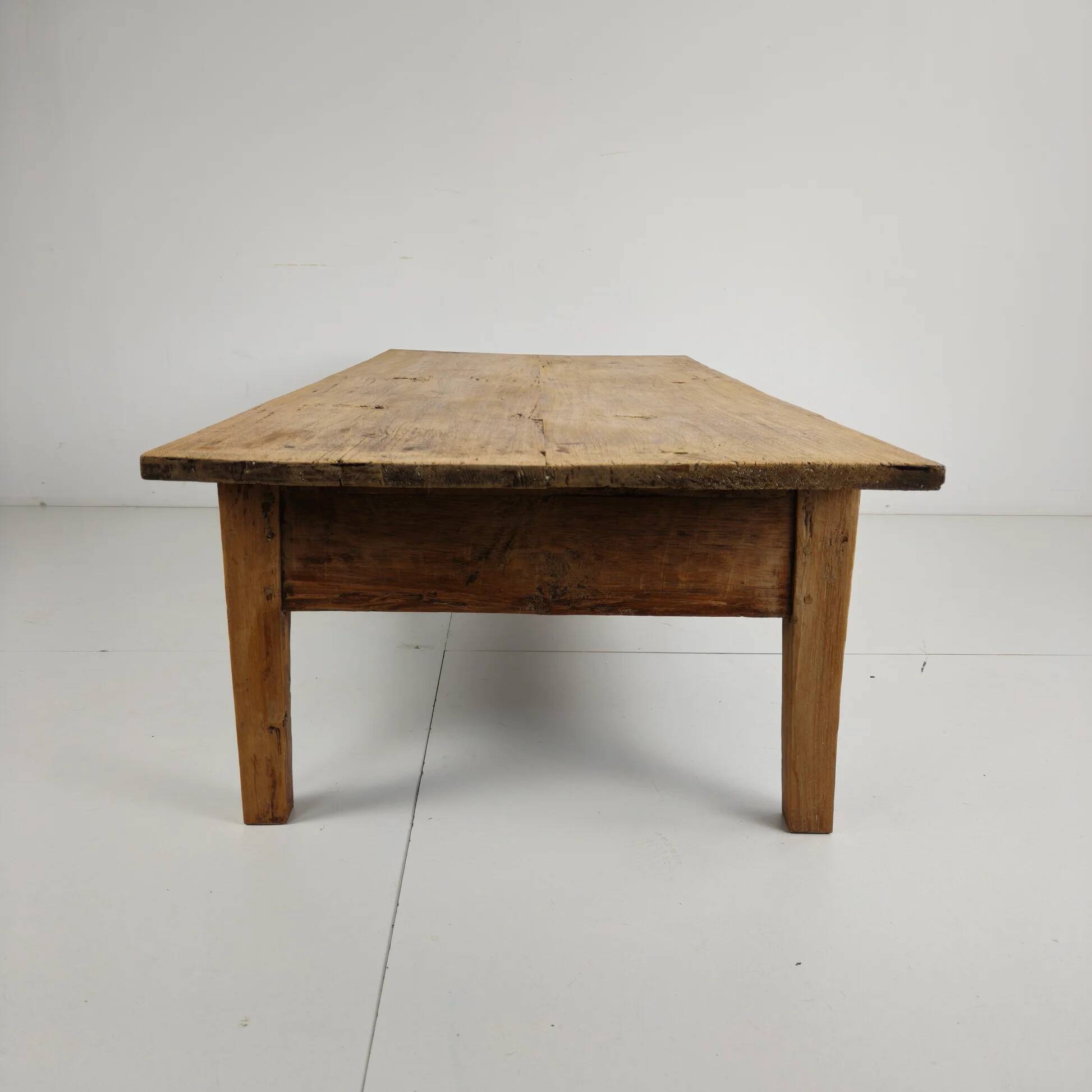 Antique 19th century French farmhouse oak coffee table