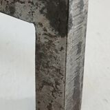 Pair of vintage steel fleur-de-lys andirons