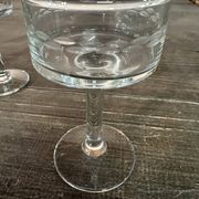 6 sorbet cups on foot - Engraved Crystal Rice Grains H 11.5 cm