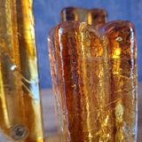 Amber glass soliflore vases 1970