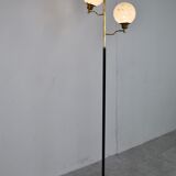 Vintage brass and glass floor lamp, 1970s, Italy