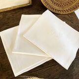 8 antique damask and monogrammed cotton/linen blend table napkins